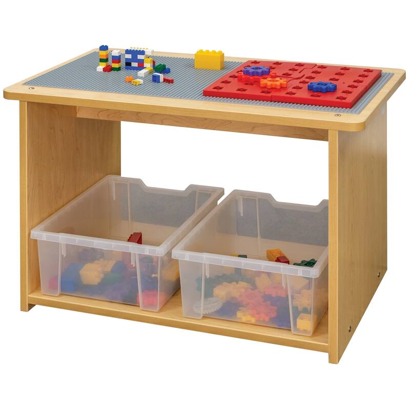 Tot Mate Laminate Preschool Play Center, Ready-To-Assemble, 2 Bins Included, (32" W x 20.5" D x 20" H) - N/A