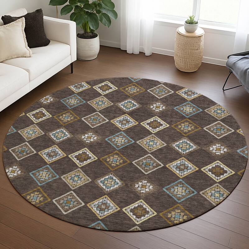 Machine Washable Indoor/ Outdoor Global Flagler Chantille Rug