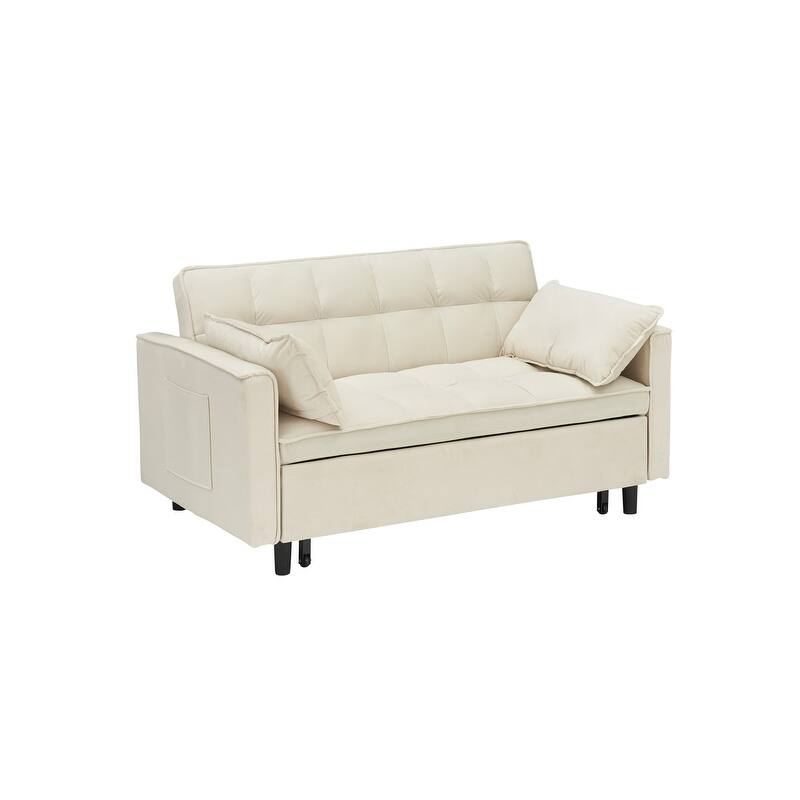 55" Velvet Double Upholstered Sofa Bed