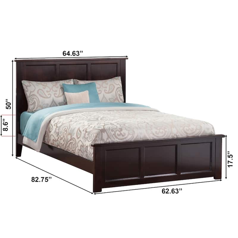 Madison Wood Low Profile Platform Bed with Matching Footboard