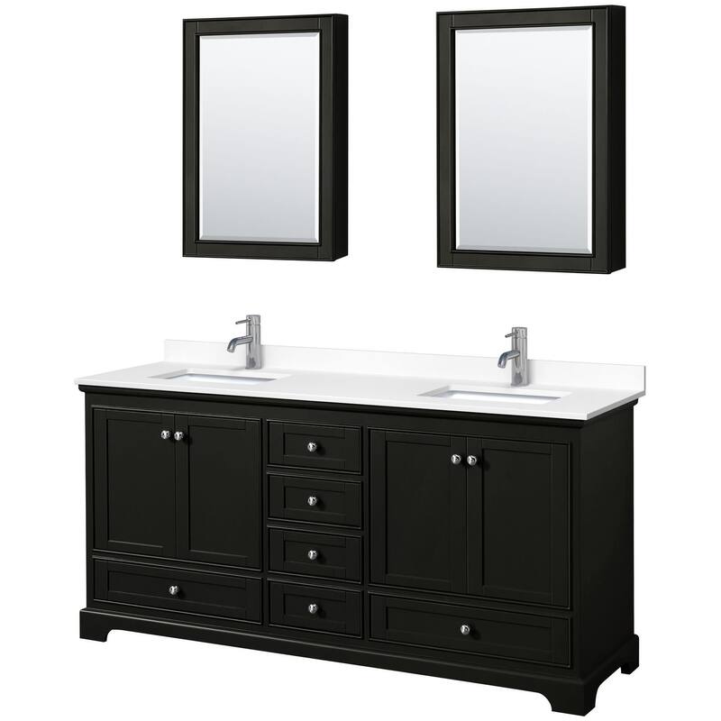 Wyndham Collection Deborah 72" Free Standing Double Basin Vanity Set