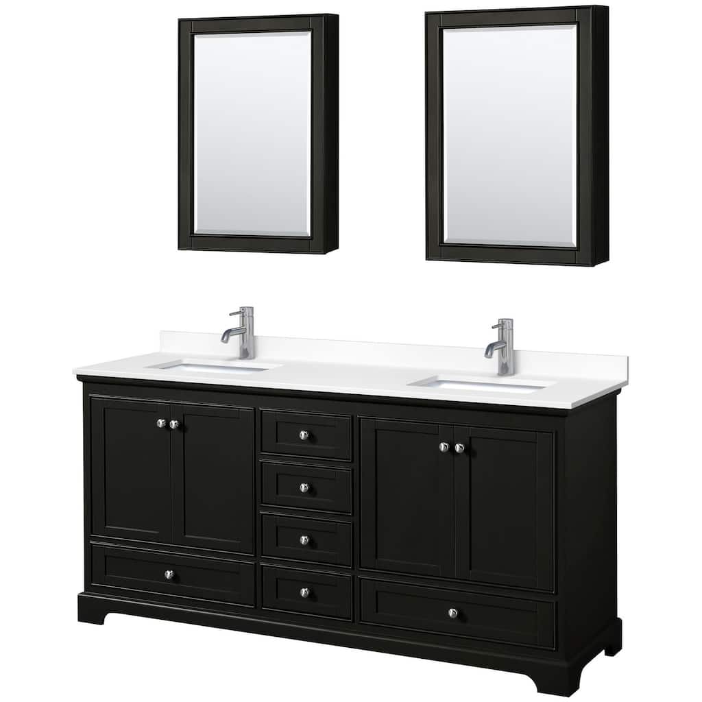 Wyndham Collection Deborah 72" Free Standing Double Basin Vanity Set
