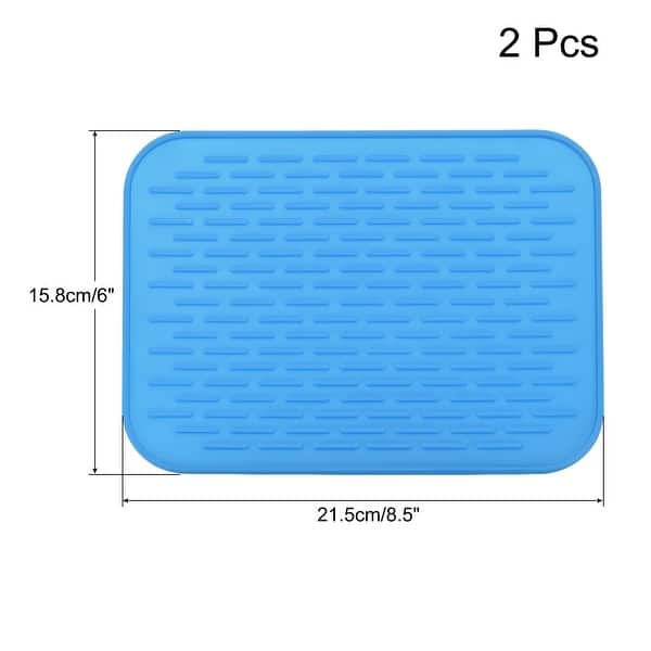 dimension image slide 0 of 5, Dish Drying Mat Set, Under Sink Drain Pad Heat Resistant for Kitchen - 8.5 x 6 x 0.24 inch