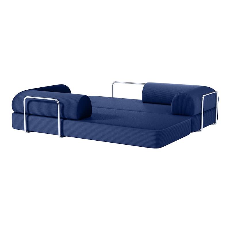 79" Contemporary Corduroy Module Comfortable Compressed Sofa