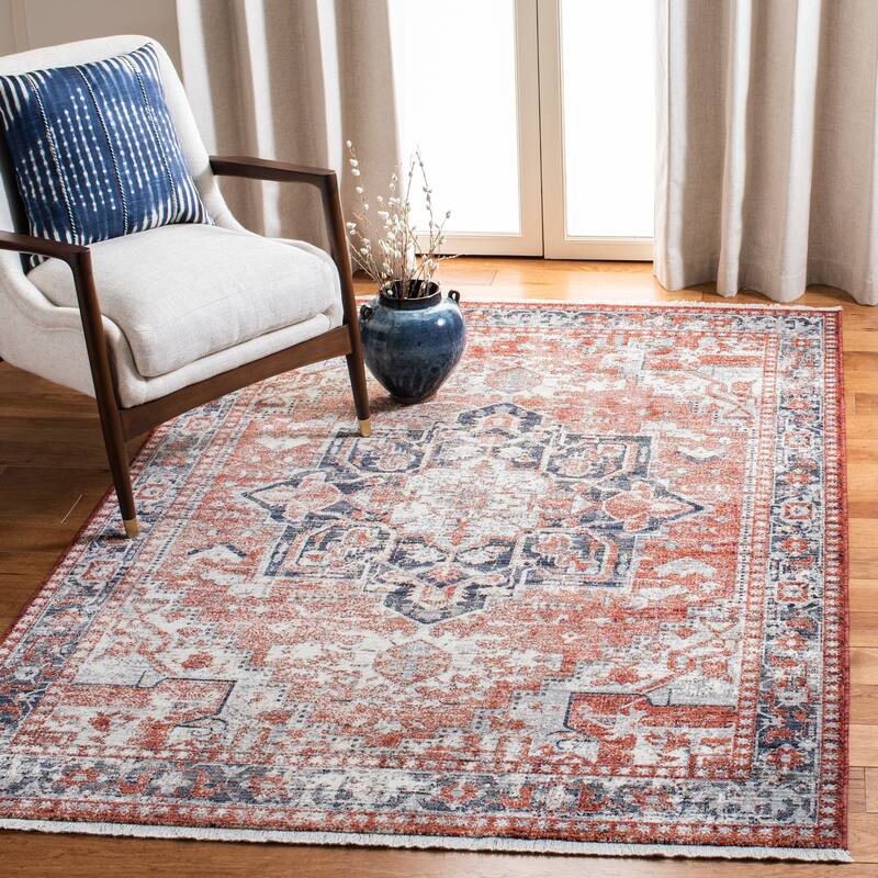 SAFAVIEH Herat Shawna Traditional Rug - 5'3" x 7'7" - Rust/Creme