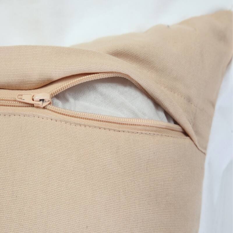 HomeRoots 20" X 20" Beige And White 100% Cotton Geometric Zippered Pillow