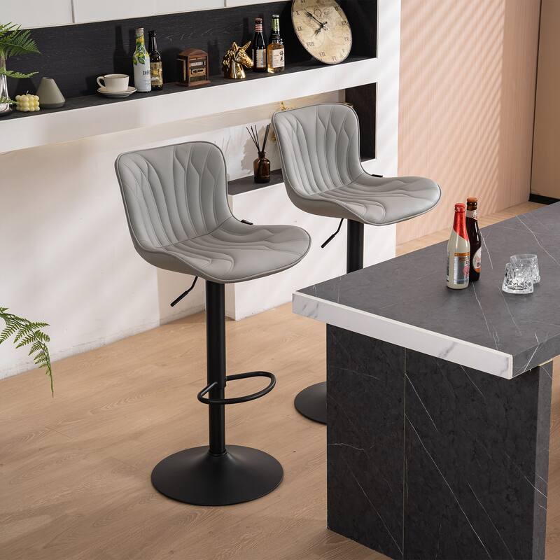 Counter Height Bar stools Modern Leather Adjustable Barstools