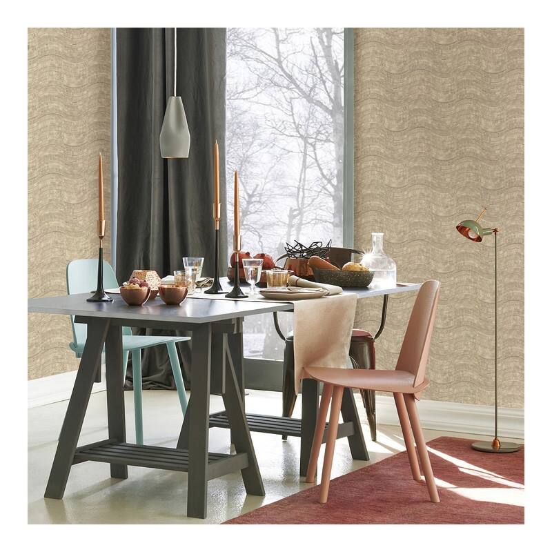 Brewster Hydra Taupe Geometric Wallpaper - 21 x 396 x 0.025