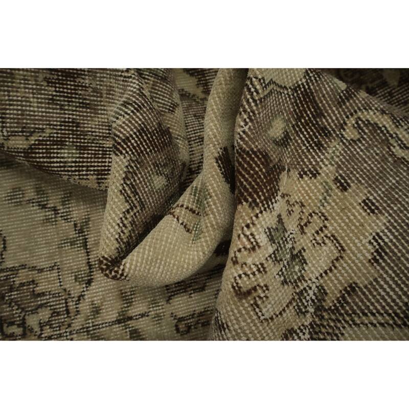 Hand Knotted Oriental 100% Wool Carpet Transitional Floral Beige & Ivories Anatolian Area Rug - 9' 0'' X 5' 3''