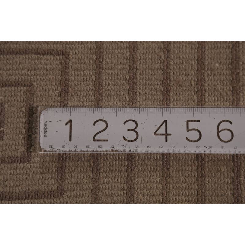 All-Over Geometric Nepalese Modern Area Rug Hand-Knotted Wool Carpet - 6'0"x 8'7"