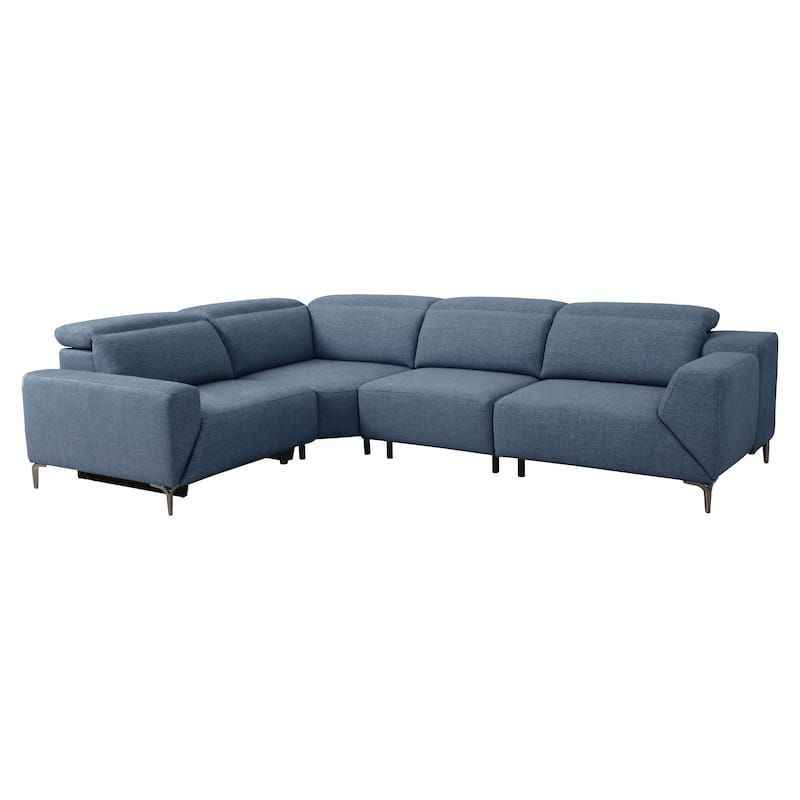 Furniture of America Paelis Modern Reclining Sectional with USB Port and Adjustable Headrest