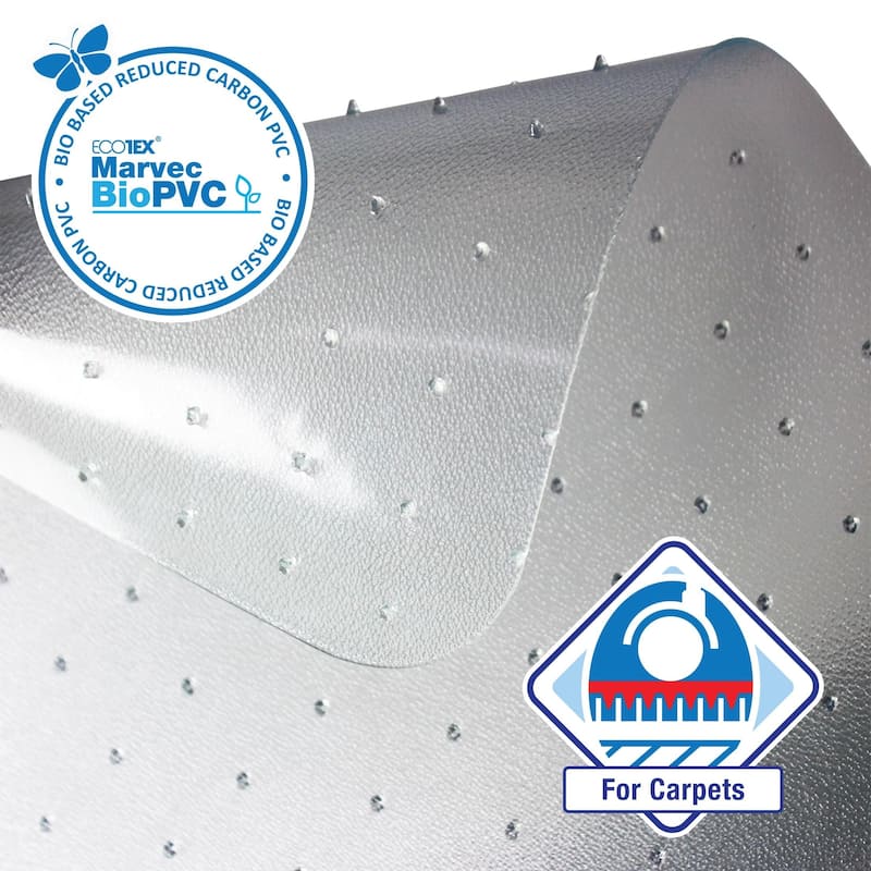 Floortex® Ecotex® BioPVC Eco Friendly Carbon Neutral PVC Chair Mat for Carpet - 29" x 47"