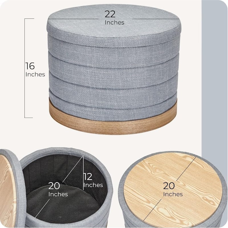 Modern Linen Storage Ottoman with Hidden Storage and Tray Top