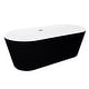 preview thumbnail 27 of 33, Altair Kaprun Flatbottom Freestanding Acrylic Soaking Bathtub in Glossy White with Drain and Overflow