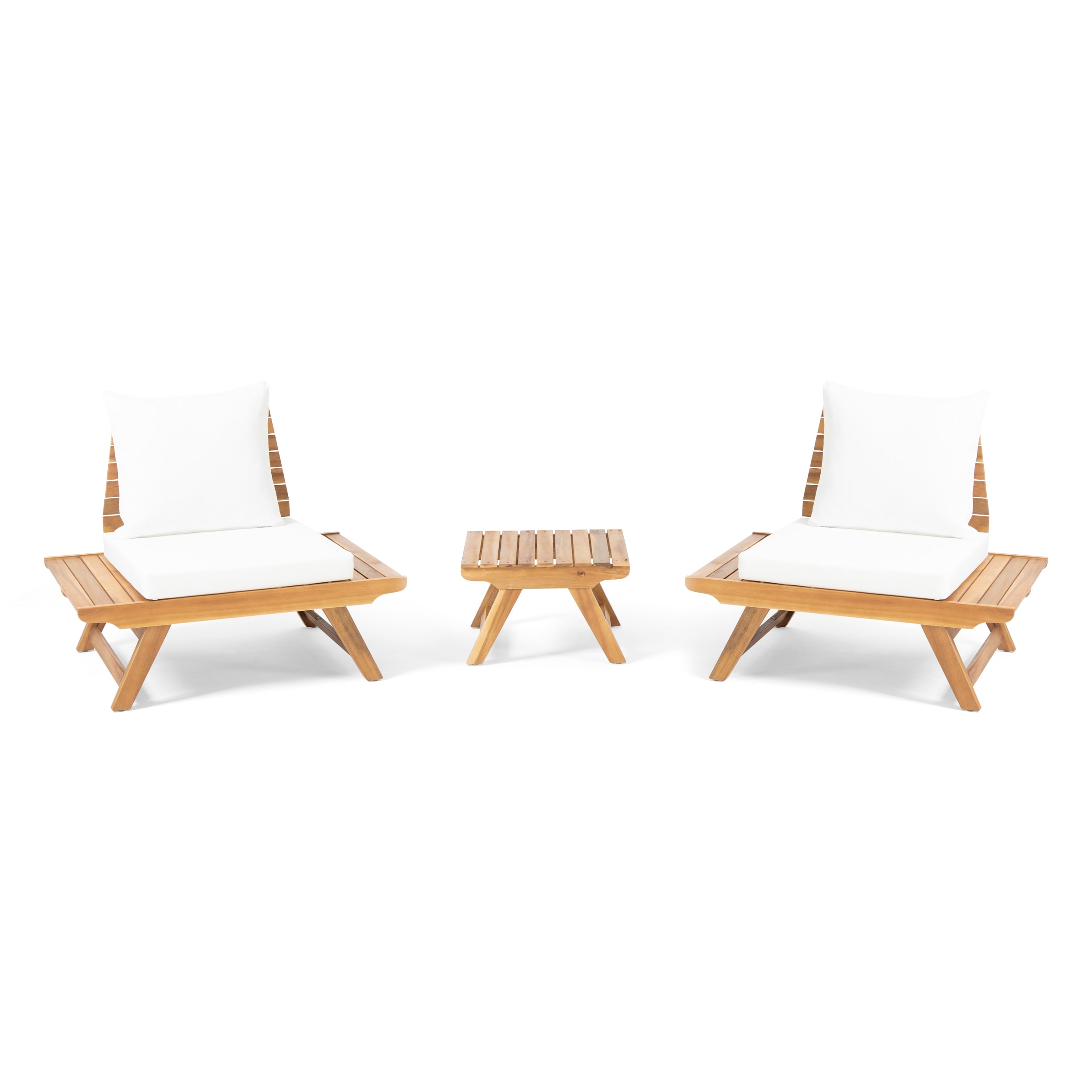 Sedona Outdoor 2 Seater Acacia Wood Club Chairs And Side Table Set By Christopher Knight Home