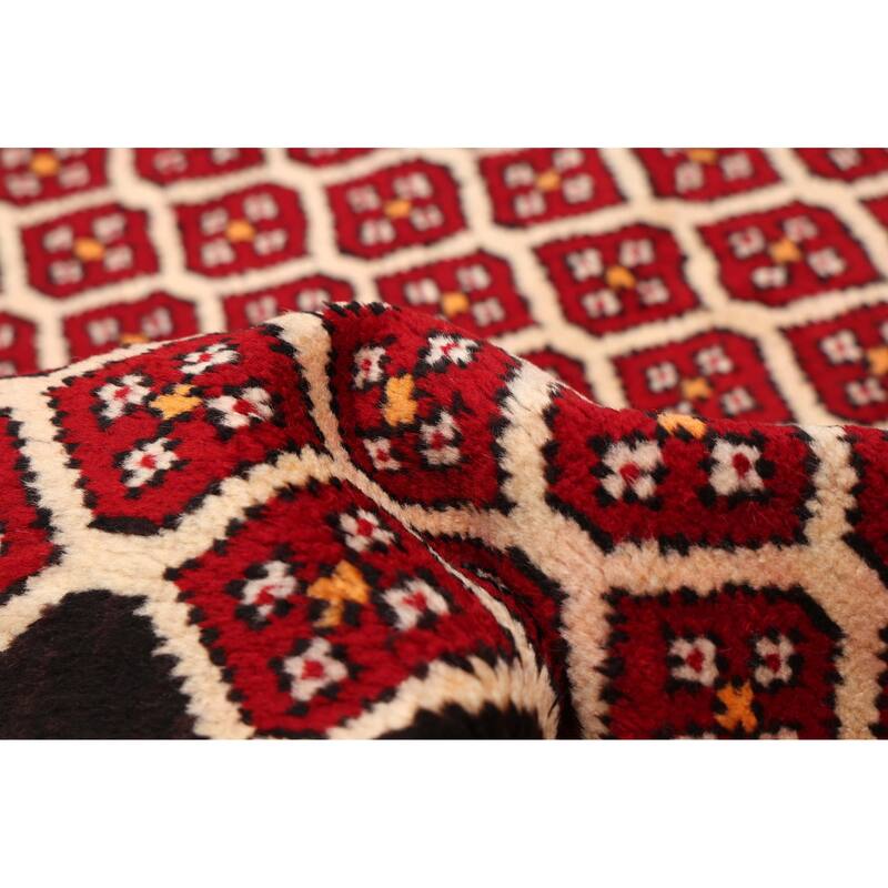 ECARPETGALLERY Hand-knotted Baluch Red Wool Rug - 3'8 x 6'7