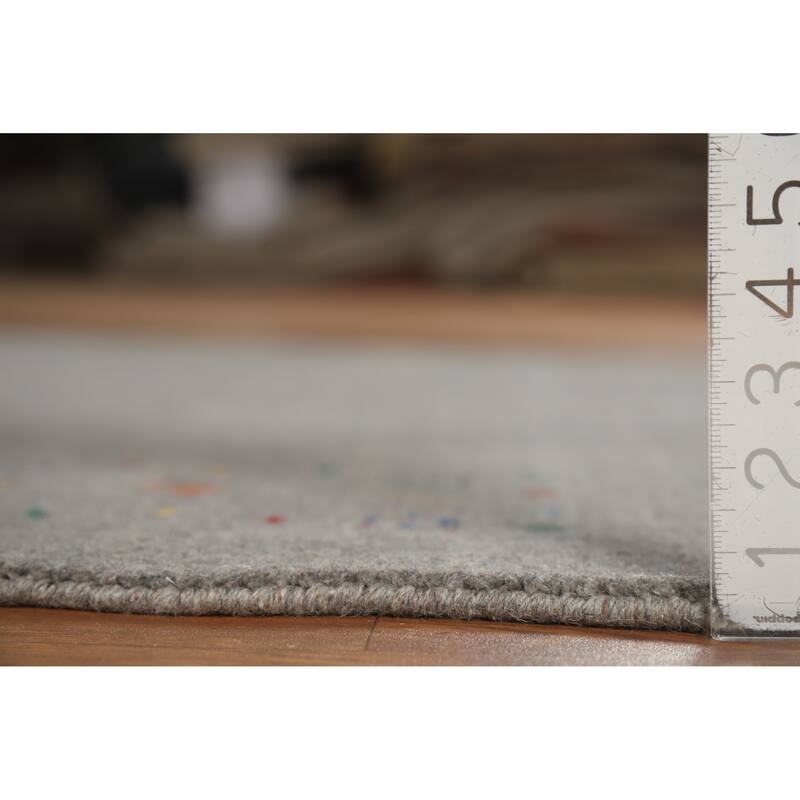 Hand Knotted Oriental 100% Wool Carpet Tribal Animal Pictorial Greys & Charcoal Gabbeh Area Rug - 8' 2'' X 5' 0''