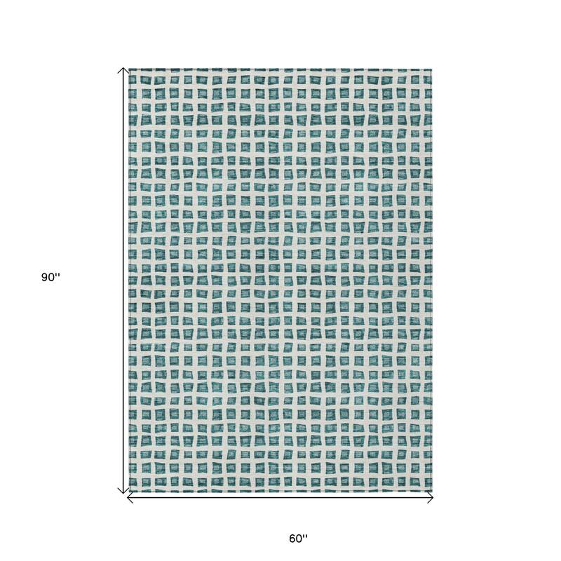 HomeRoots Geometric Transitional Rectangle Outdoor Rug