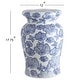 preview thumbnail 4 of 5, Poppies Traditional Floral Chinoiserie Ceramic Drum Garden Stool, Pierced Indoor/Outdoor Patio Seat Side Table