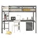 preview thumbnail 31 of 38, Twin Loft Wood Bed with Under-bed, Built-in Desk, a Storage Cabinet of 2 Drawers, Guardrails, Ladder