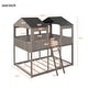 preview thumbnail 26 of 24, Full Over Full WoodBunk Bed with Roof, Window, Guardrail, Ladder