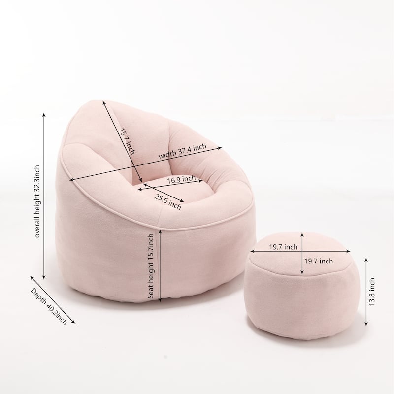 Modern Soft Microfiber Sofa Chair with Footstool