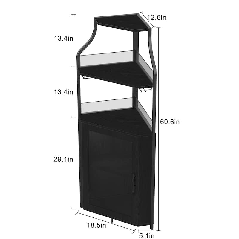 Corner Wine Cabinet with Removable Wine Rack
