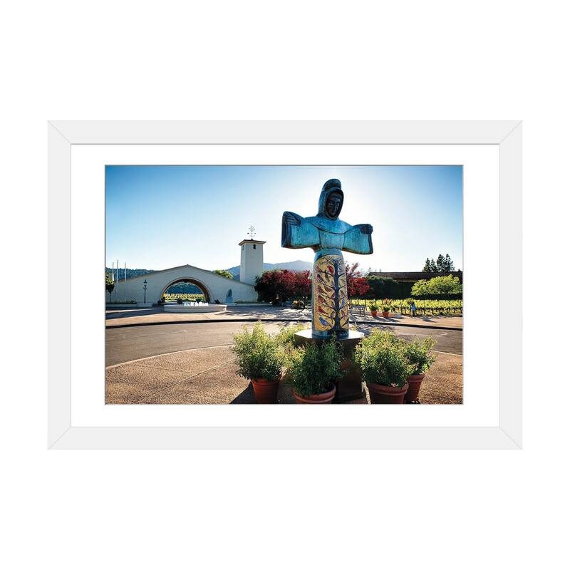iCanvas "Entrance Of The Robert Mondavi Winery, Rutherford, California" by George Oze PFA - White - 16x24x1