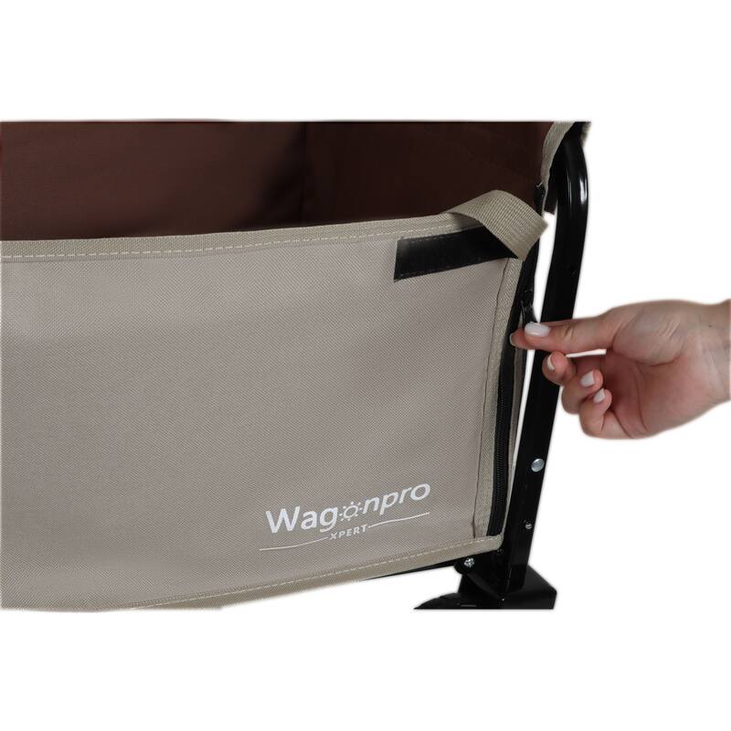 All-In-One Convertible Folding Camping Wagon Cart: Bench Seat, Storage Compartment & Included Dog Tether