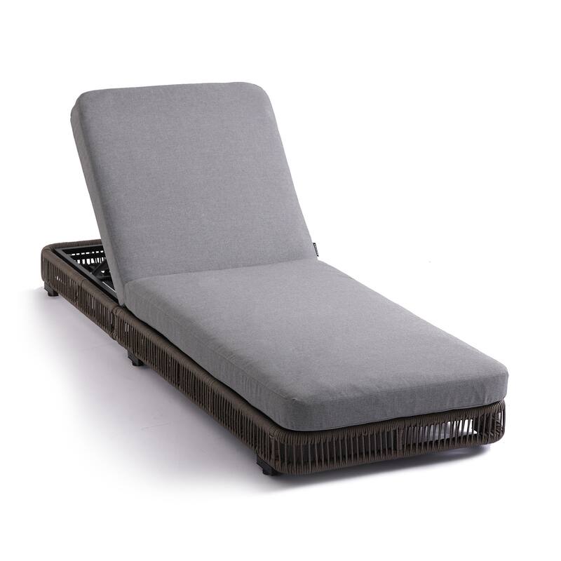 Outdoor Chaise Lounge Chair with Adjustable Backrest Patio Pool Lounge