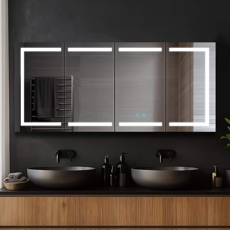 Blossom LED Medicine Cabinet, Lighted Mirror, Defogger, Dimmer - 72x32