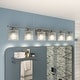preview thumbnail 3 of 16, Acroma 6-light Modern Statement Crystal Bathroom Vanity Light - 45 inches