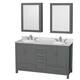 Option Dark Gray, White Carrara Marble Top, Chrome Trim
