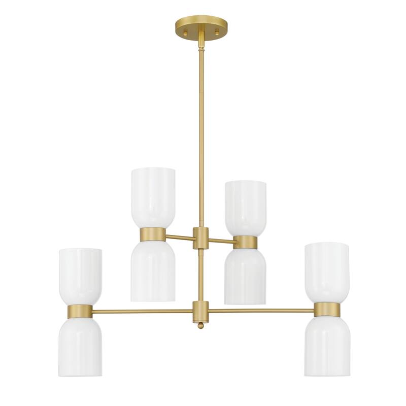 8-light Modern Gold Sputnik Linear Chandelier Adjustable Dining Lights - 27