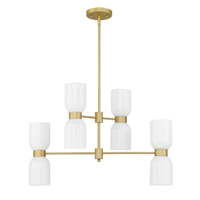 8-light Modern Gold Sputnik Linear Chandelier Adjustable Dining Lights - 27