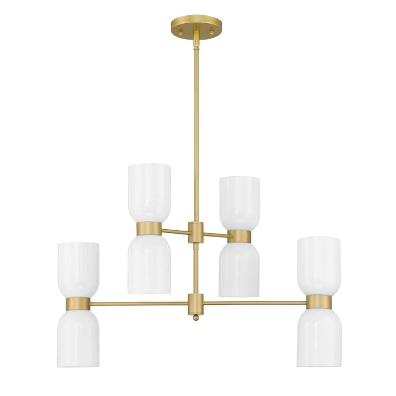 Shuman 8-light Dimmable Modern Gold Sputnik Linear Chandelier - 28 inches
