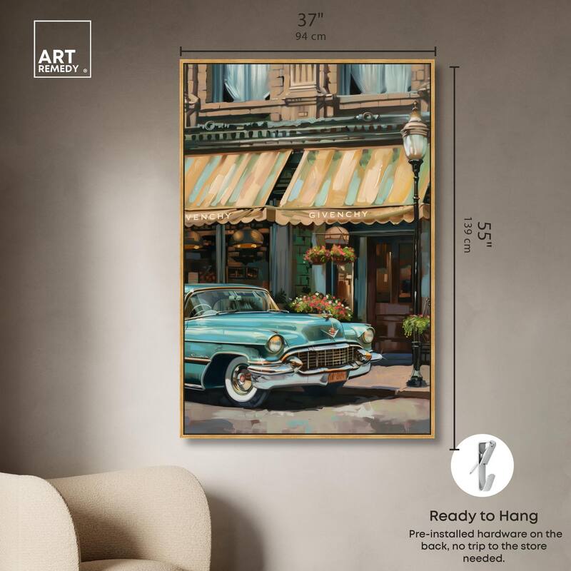 Classic Car Store Visit II Canvas by Art Remedy