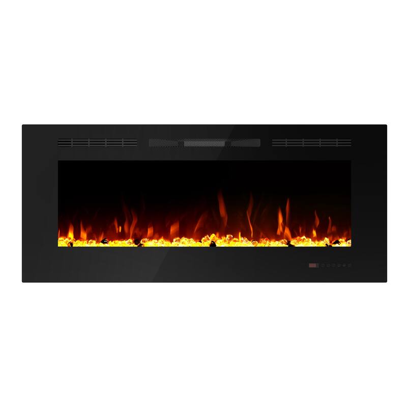 42" Modern Recessed Wall Mounted Electric Fireplace Heater with Remote and 3 Realistic Flame