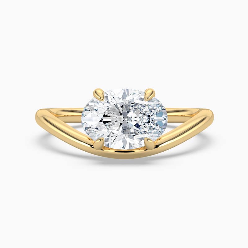 Auriya 14K Gold Lab Grown Diamond Oval Curved Solitaire Engagement Ring 1.00 - 5.00ct. tw. (F-G, VS) - 4.00 carats - 7 - Yellow