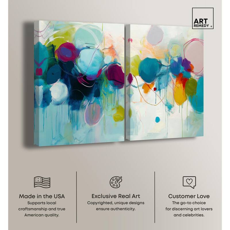 Expressive Flow I Canvas Set of 2 by Art Remedy, Gallery Wrapped