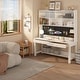 preview thumbnail 2 of 20, Kids Desk with Hutch, Wood Study Table with Storage, Writing Desk White