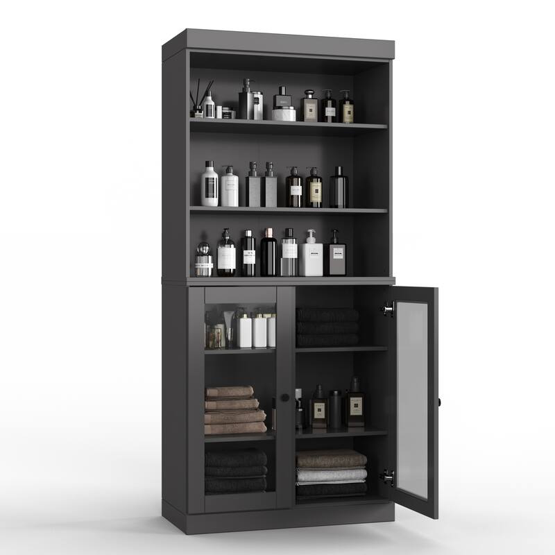 100% Solid Wood 32" Bathroom Cabinet with Optional Doors by Palace Imports