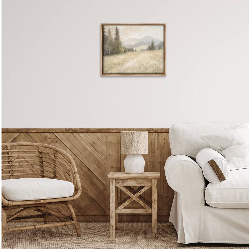 Stupell Fog on Mountain Valley Framed Floater Canvas Wall Art Design By Petal Prints Design