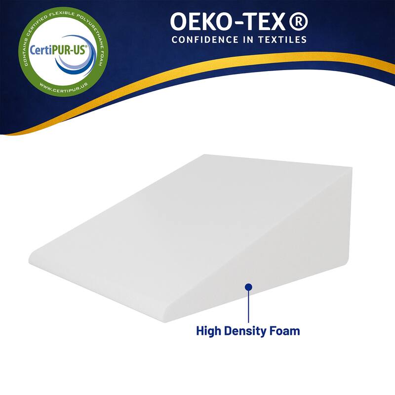 Bed Wedge Pillow - Foam Incline Cushion System for Legs and Back Support Pillow - Acid Reflux, - White
