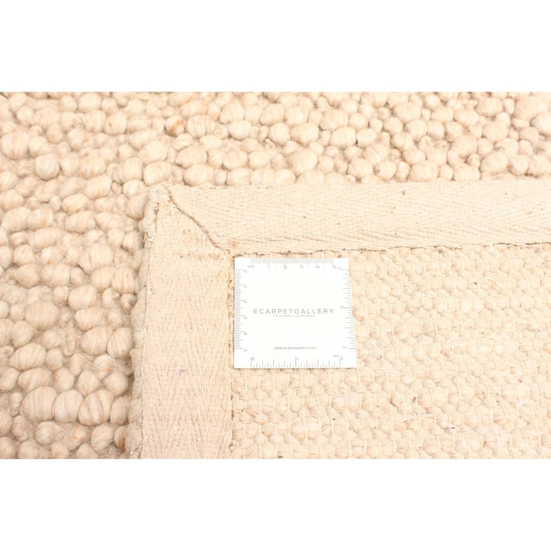 ECARPETGALLERY Braid weave Sienna Beige Wool Rug - 4'0 x 5'11