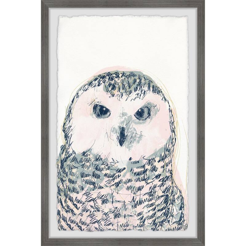 Funky Owl Portrait IV Framed Wall Art, Elegant Home Touch - Sophisticated Artwork for Refined Décor