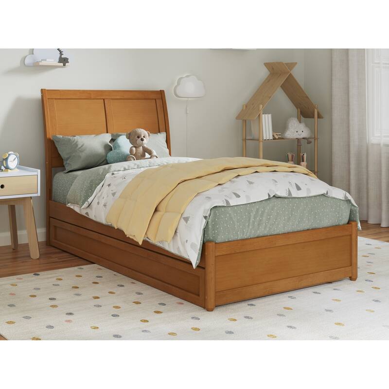 Andorra Platform Bed with Panel Footboard and Twin Trundle