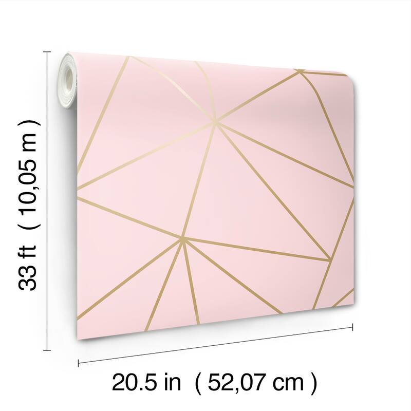 Advantage Metallic Geo Pink Triangles Wallpaper