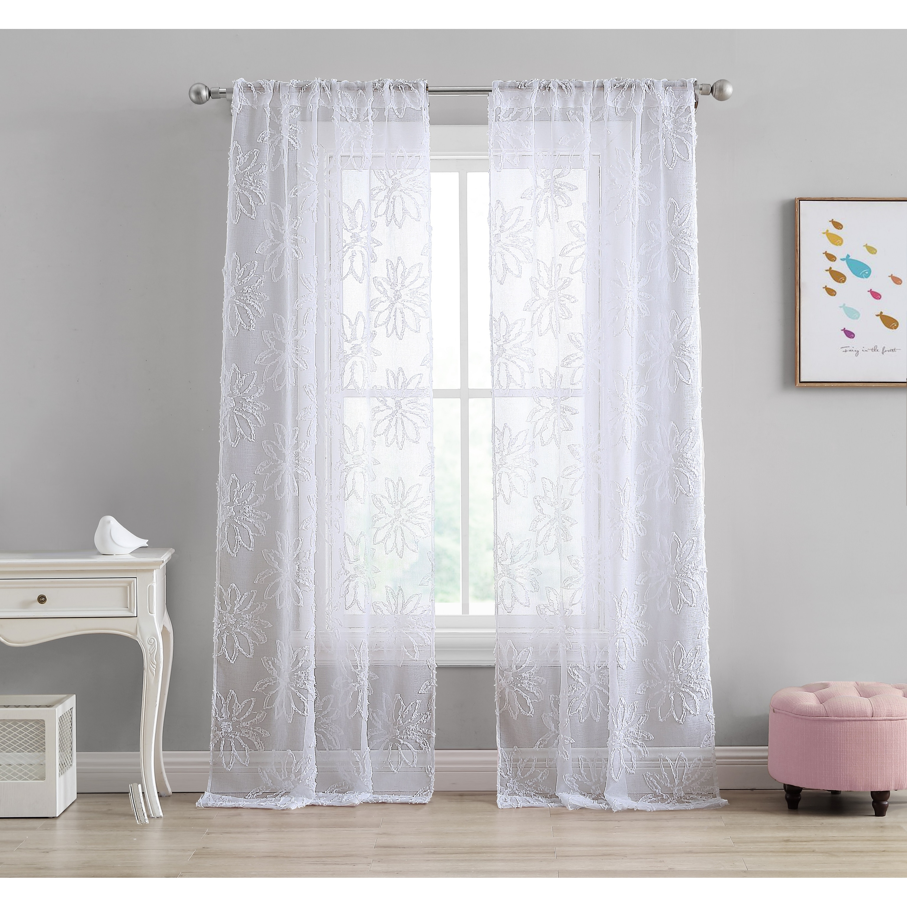 Laura Ashley Curtains 2PK Floral - 38x84 - Bed Bath & Beyond