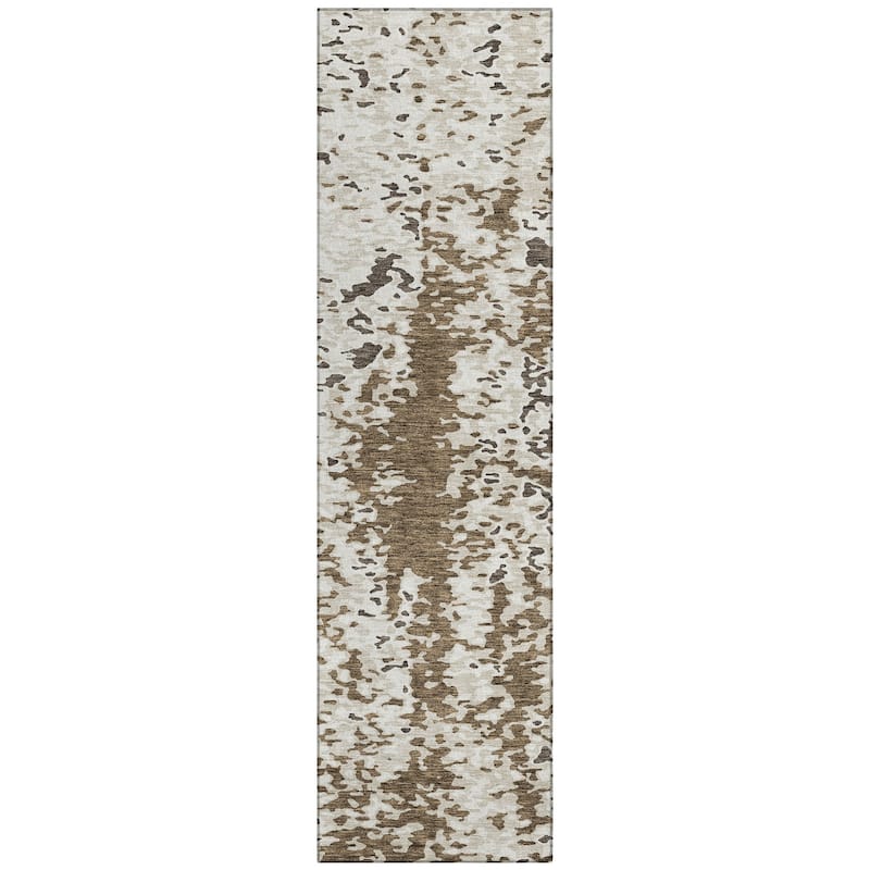 Machine Washable Indoor/ Outdoor Abstract Chantille Rug